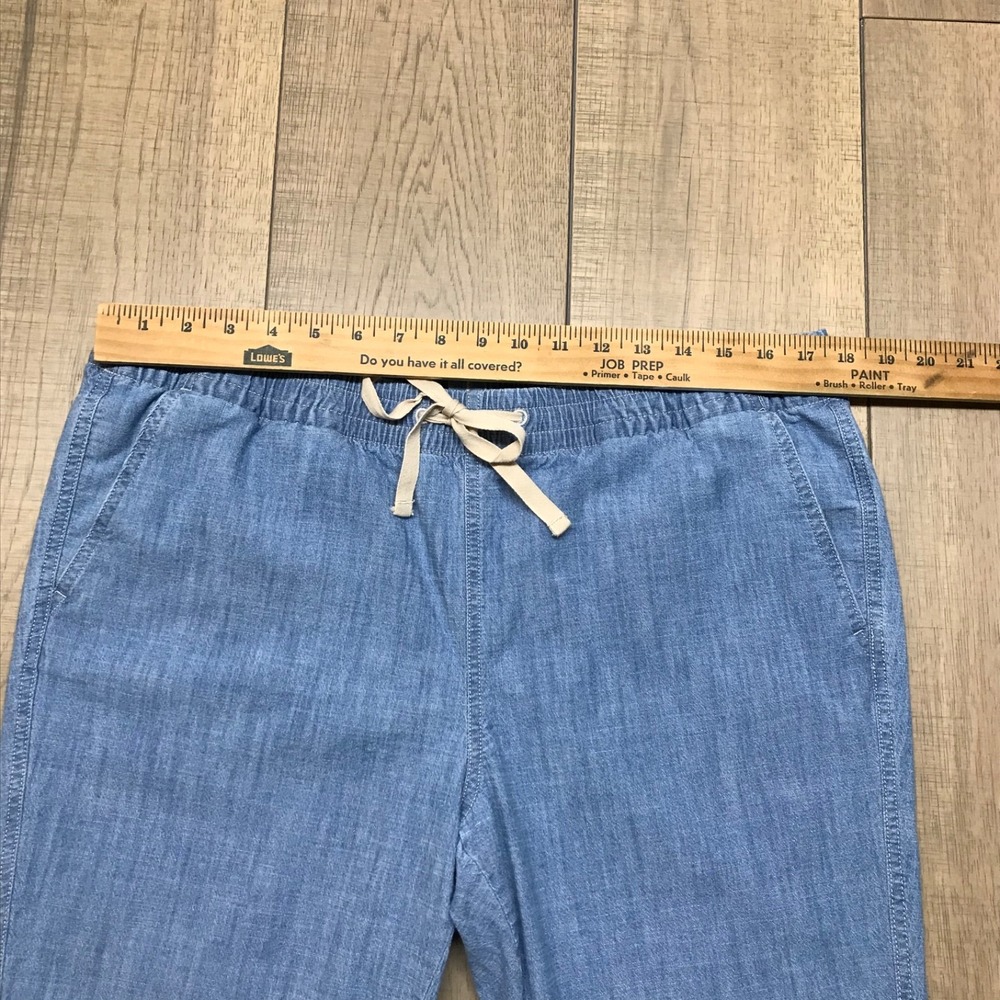 L.L. Bean Pants Womens Size 16P Blue Chinos Lakeswashed Pull on Chambray Ankle - Picture 7 of 10